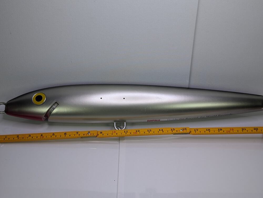 Rapala Giant 24" Fishing Lure Store Display Silver Black World Records Promo